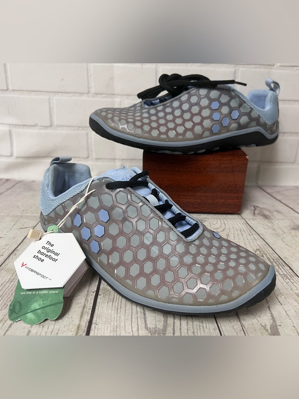 Vivobarefoot Terra Plana Evo II EU 39 US 8 Barefoot Running Shoes NWT Grey Blue
